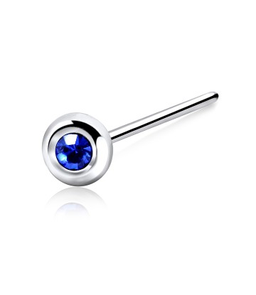 Stone Ball Silver Straight Nose Stud NSKA-19